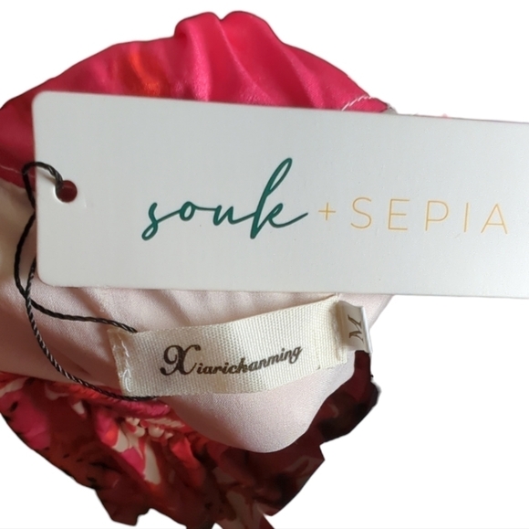 NWT Souk + Sepia x Xiarichanming Off The Shoulder Floral Dress M - Picture 5 of 11